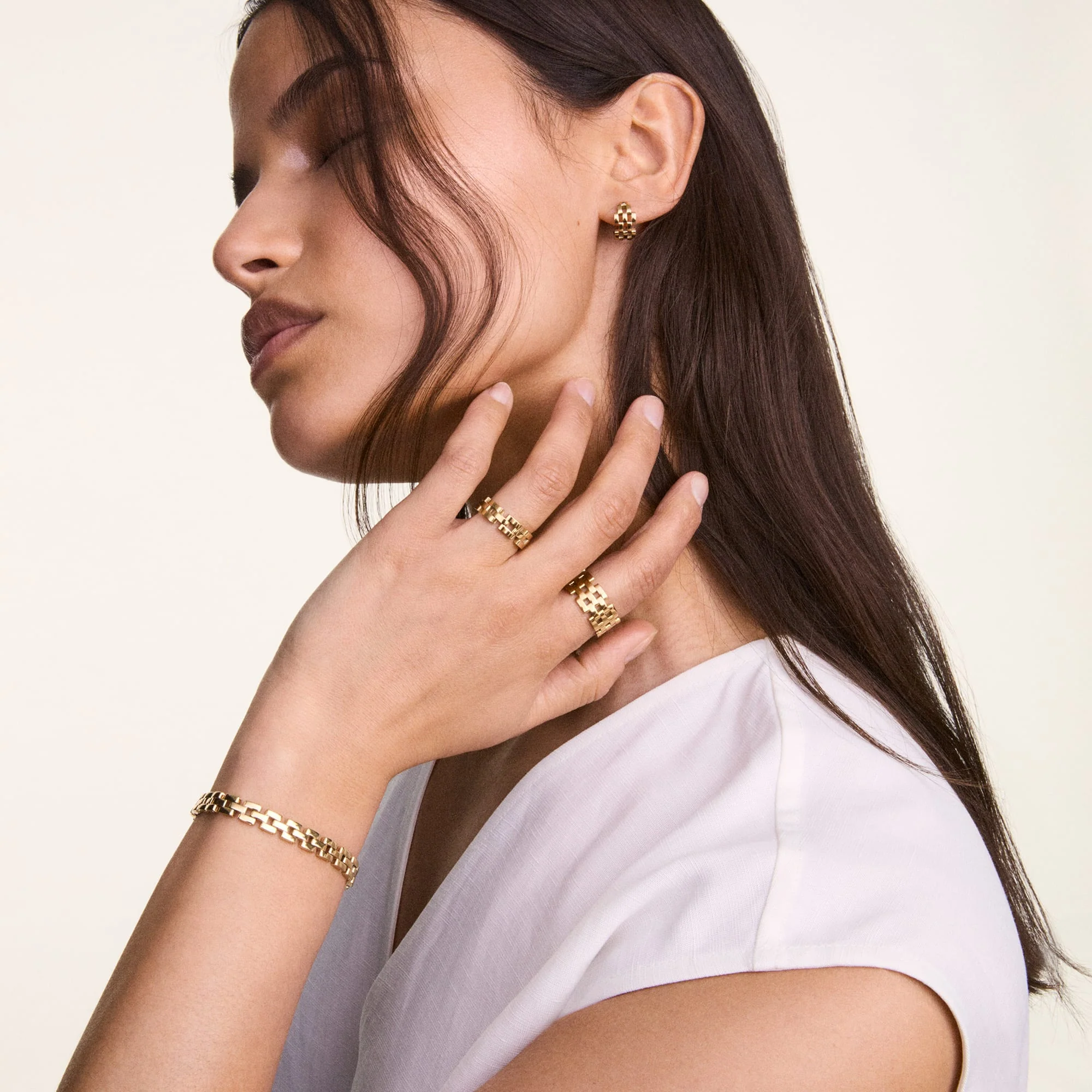 3-Link Bracelet Gold - Image 2